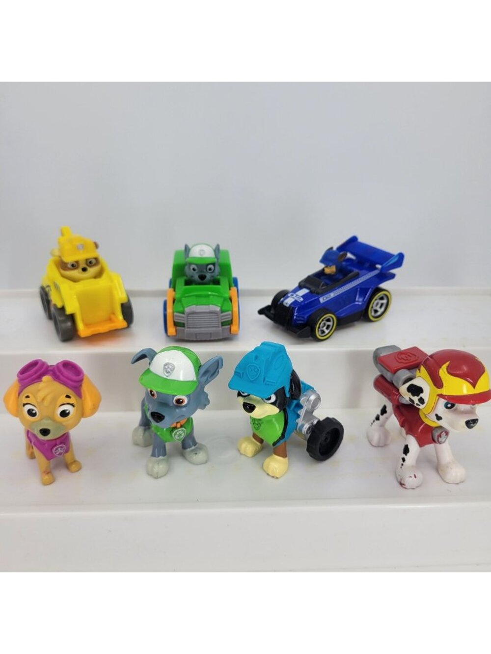 PAW PATROL Figures & Vehicles Lot - Sky, Zuma, Marshall, Rubble, Chase, & REX